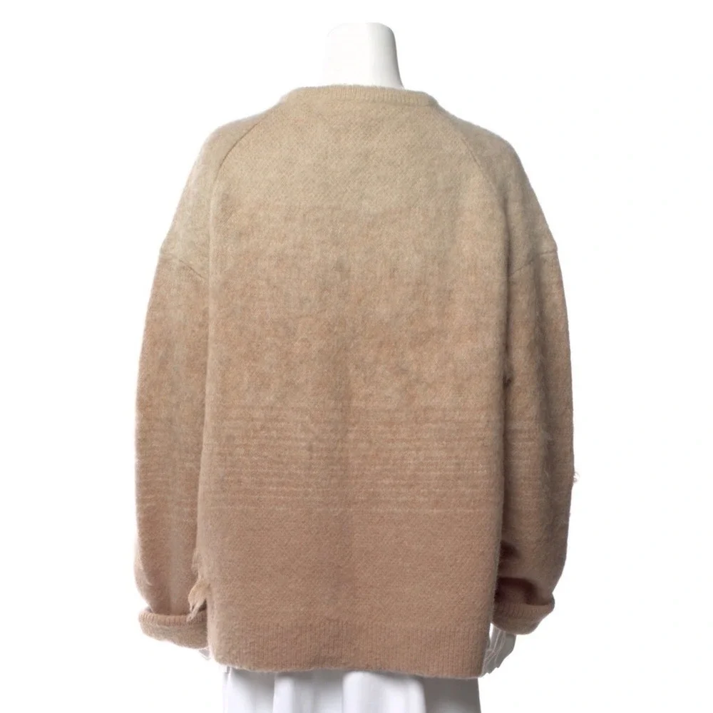 John Elliott Mens Mohair Wool Ombre Distressed Oversized Sweater Tan Size 4 XL